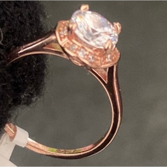 Super Sparkly S925 rose gold ring size 5 - Picture 4 of 10